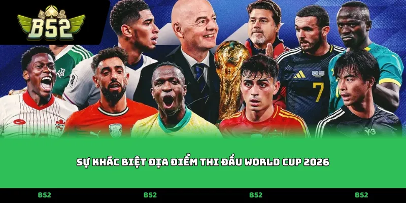 Sự khác biệt địa điểm thi đấu World Cup 2026