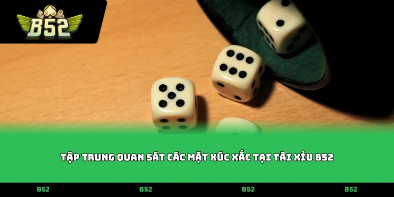 Tập trung quan sát các mặt xúc xắc tại Tài Xỉu B52